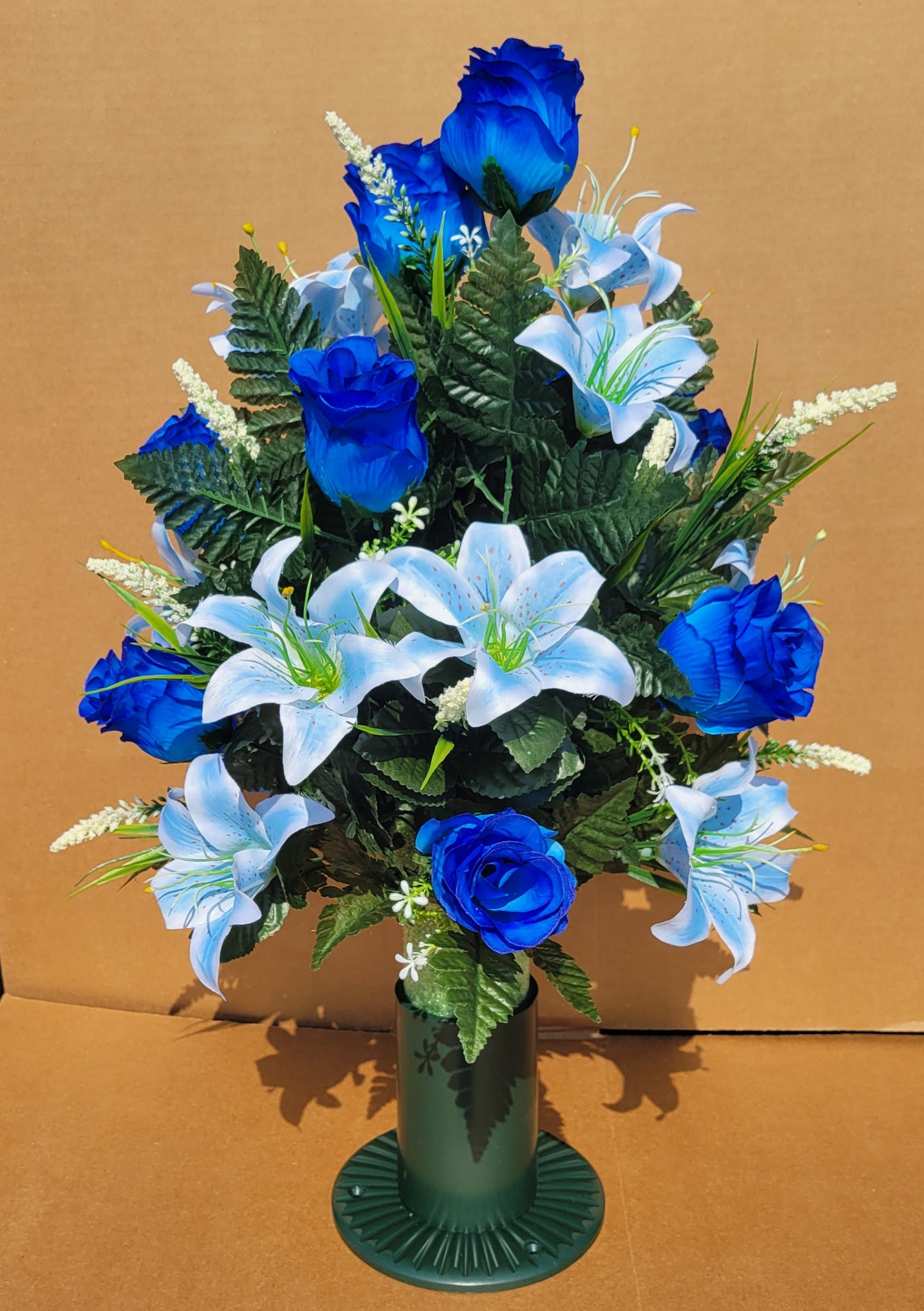 Blue Lilies and Roses