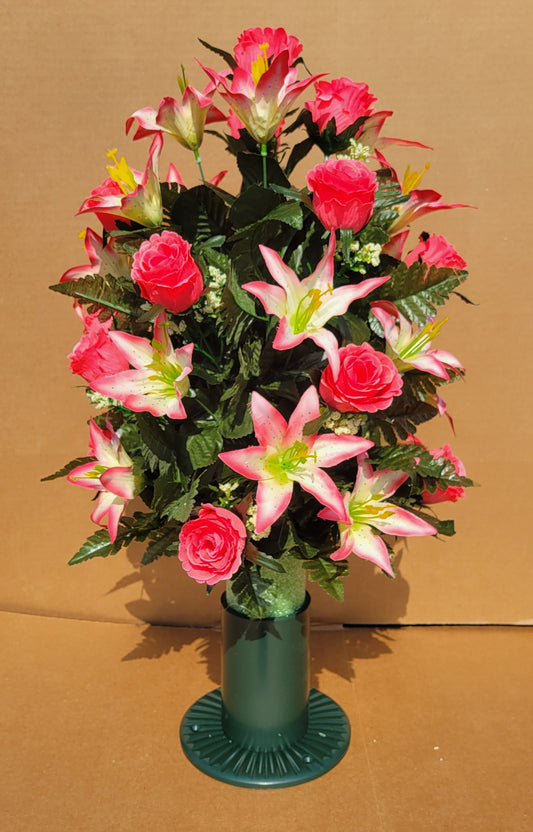 Pink Roses and Lilies